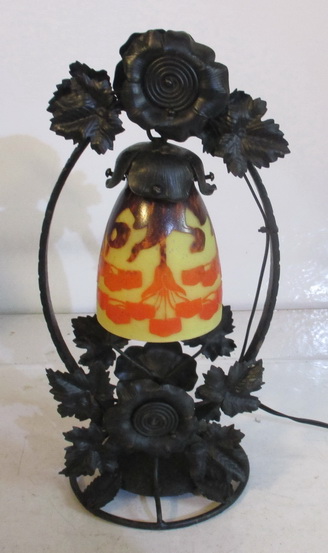 art deco table lamp Le verre Francais Amourettes