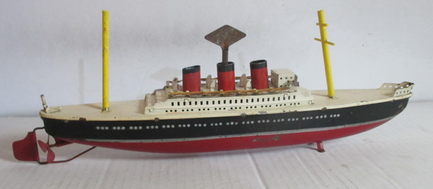 antique tin toy wind up ocean liner Arnold