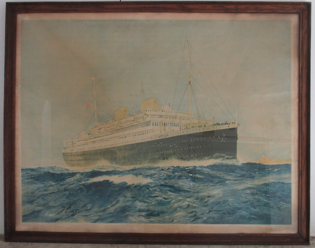 lithography poster Charles Dixon ocean liner