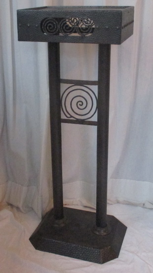 art deco wrought iron pedestal Brandt style