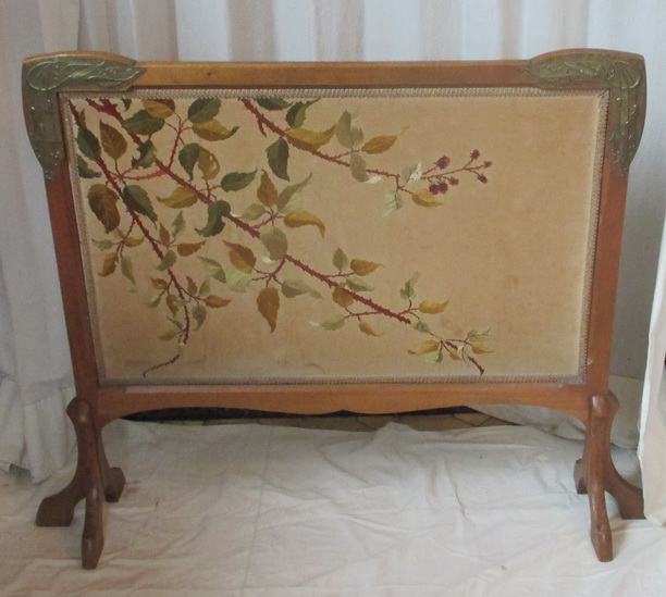 art nouveau mahogany fire screen ecole de Nancy