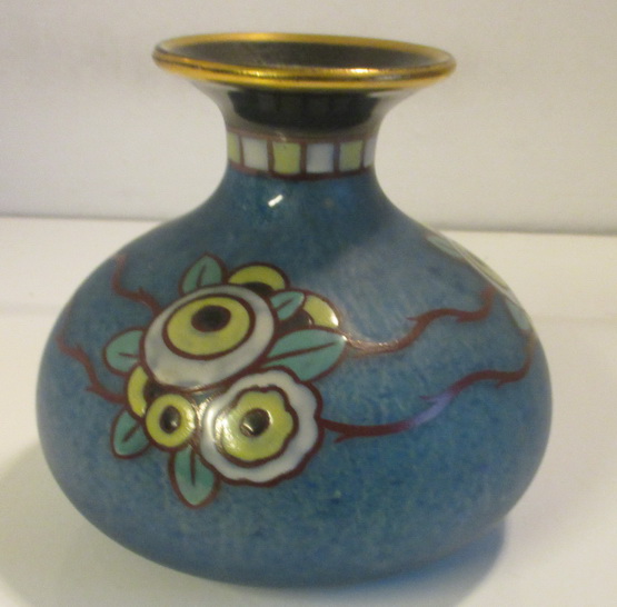 art deco enamelled glass vase Scailmont Heemskerk