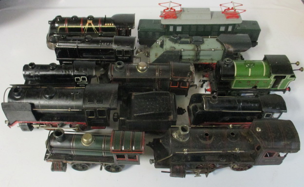 antique tin toy trains locos