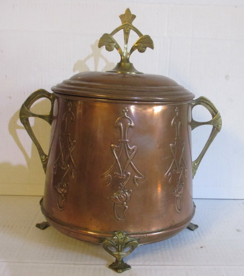 art nouveau WMF brass punch bowl